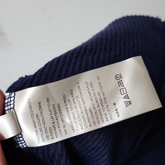 We The Free FP Navy Oversized Knit Long-Sleeve Mini Dress, Size S - Picture 8 of 9